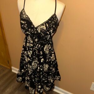 Black and white floral dress